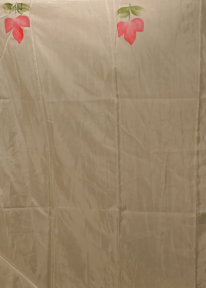 Cream Organza Saree With Blouse Piece