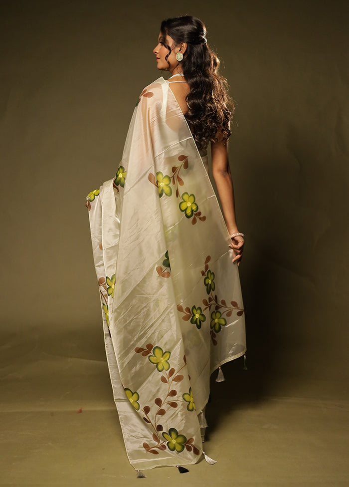 Gulabi Sham Duo – Peach Cotton & White Organza Sarees