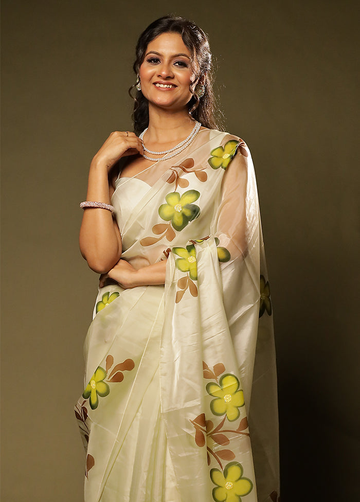 Gulabi Sham Duo – Peach Cotton & White Organza Sarees