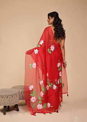 Begum Bahar Duo – Red Organza & Green Dupion Silk Sarees