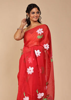 Begum Bahar Duo – Red Organza & Green Dupion Silk Sarees