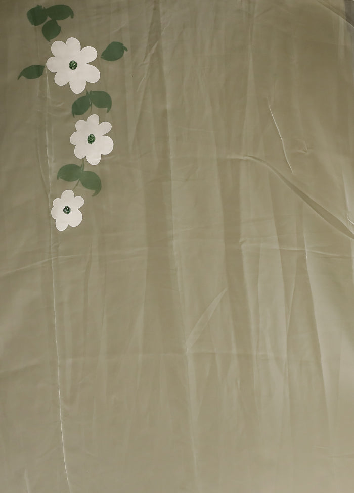 Green Organza Saree With Blouse Piece