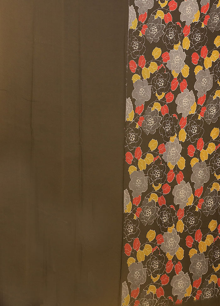 Black Chiffon Silk Saree With Blouse Piece