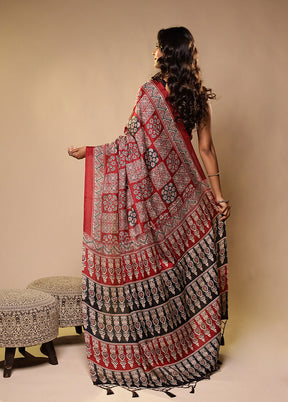 Maharani Duo – Maroon Printed Silk & Purple Organza Sarees
