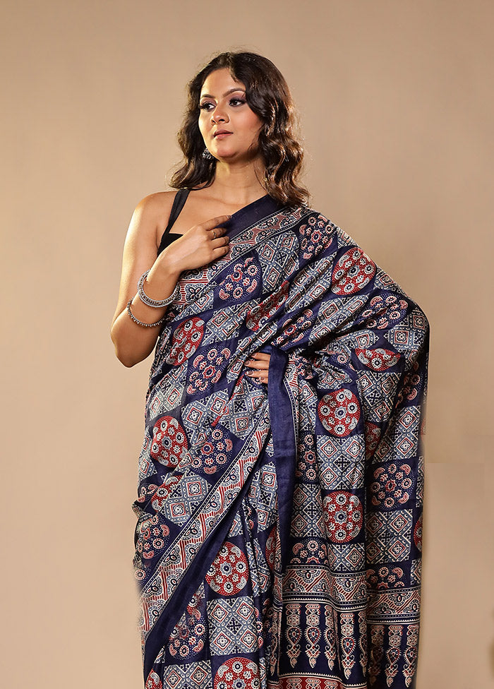 Monsoon Mustard Duo – Blue Printed Silk & Multicolor Chiffon Sarees
