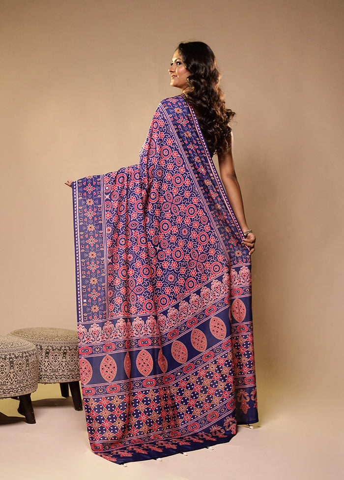 Navratna Duo – Rust & Multicolor Printed Silk Sarees