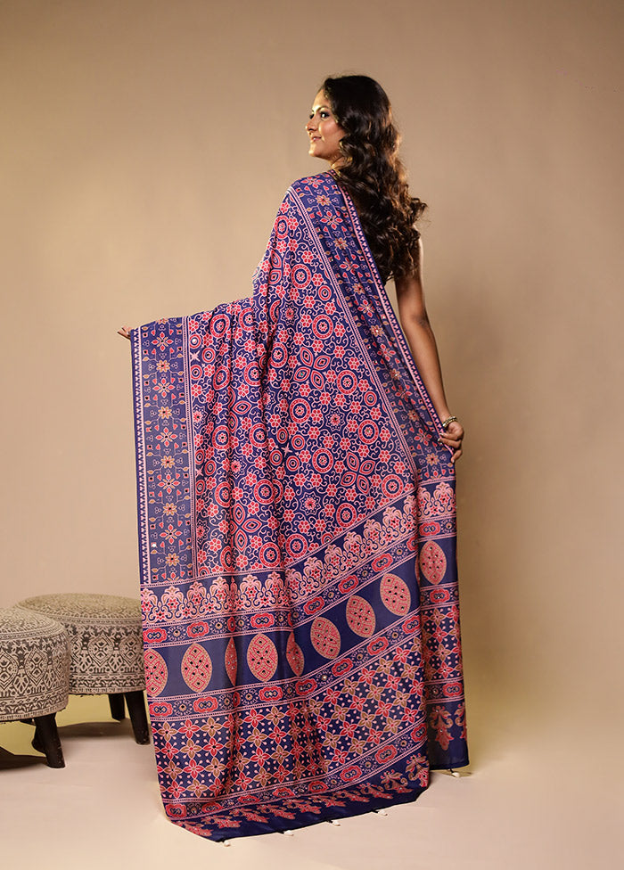Navratna Duo – Rust & Multicolor Printed Silk Sarees
