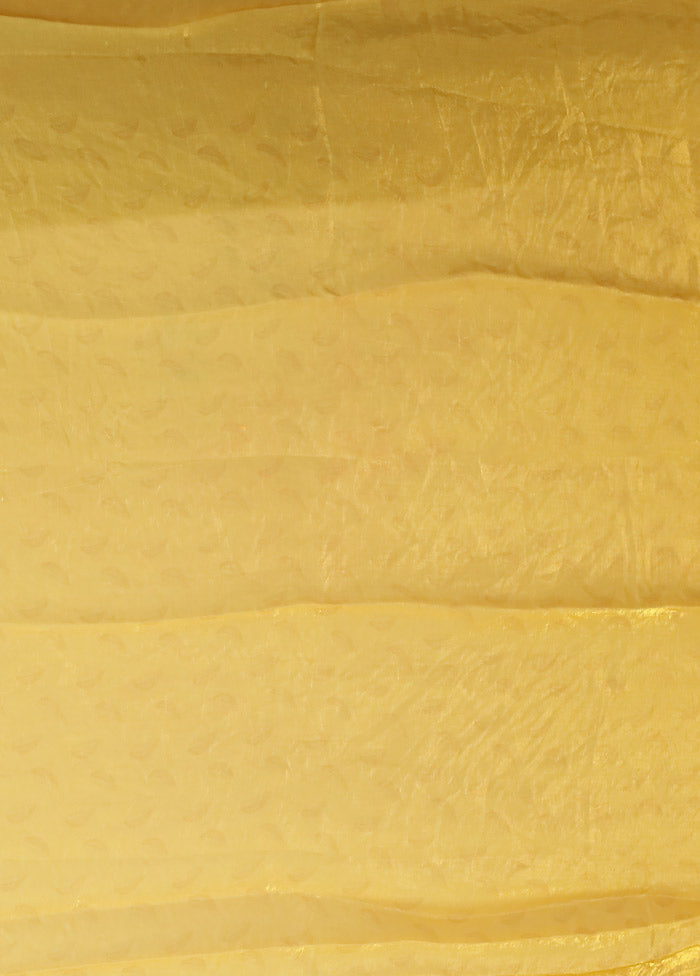Yellow Organza Saree With Blouse Piece