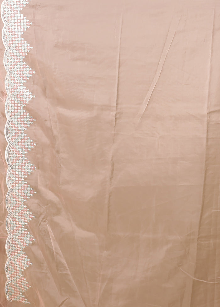 Pink Georgette Saree With Blouse Piece