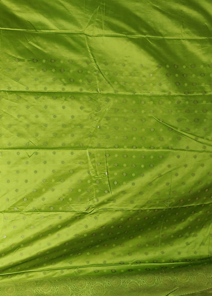 Green Dupion Silk Saree With Blouse Piece