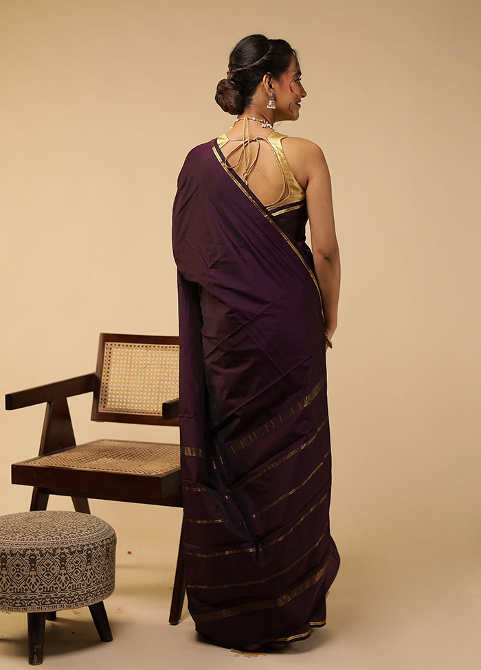 Brown Kanjivaram Silk Saree With Blouse Piece