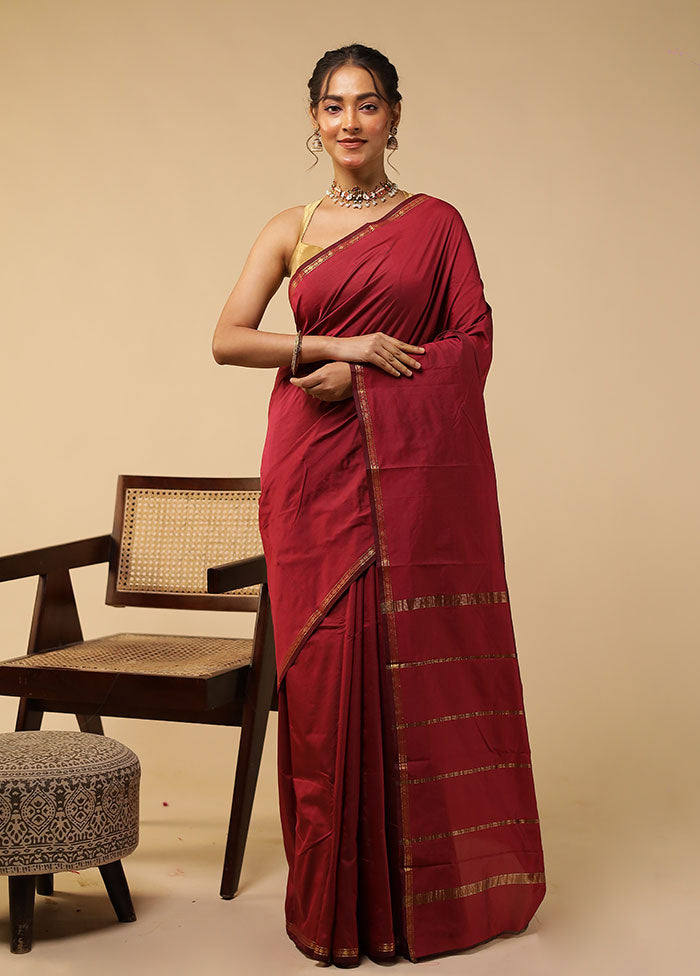 Red Kanjivaram Silk Saree With Blouse Piece