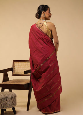 Purple Kanjivaram Silk Saree With Blouse Piece