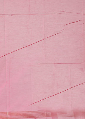 Pink Kora Silk Saree With Blouse Piece