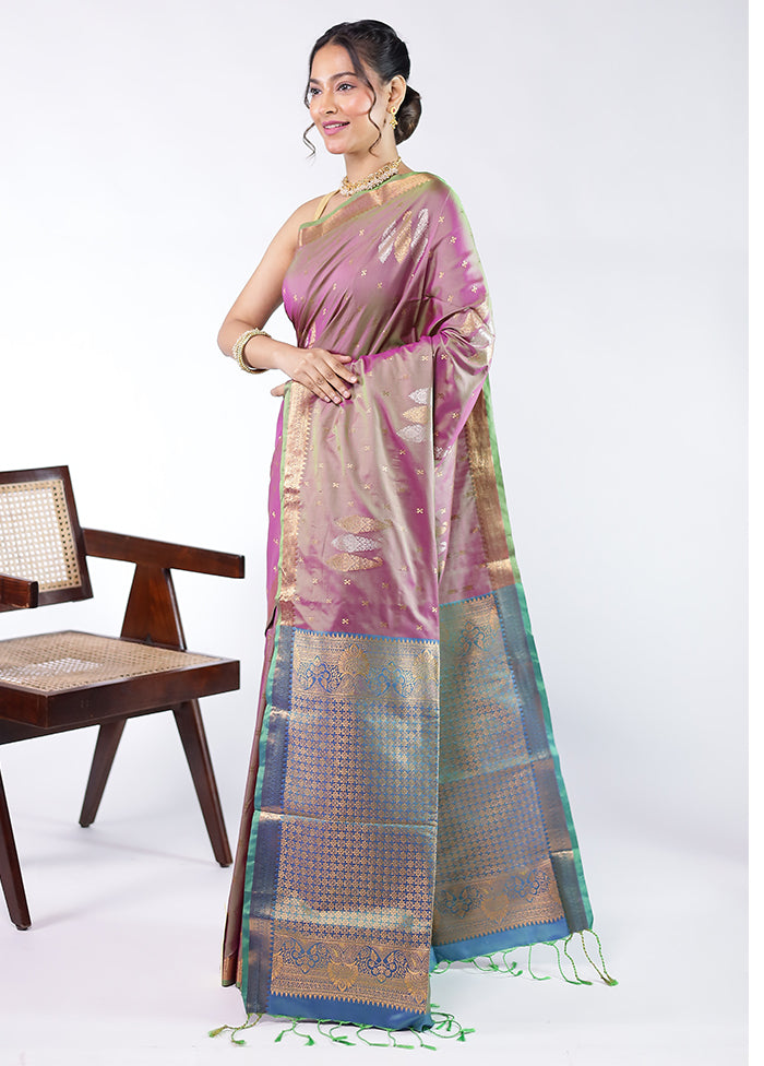 Green Kanjivaram Silk Saree With Blouse Piece