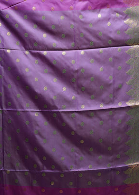 Purple Kanjivaram Silk Saree With Blouse Piece