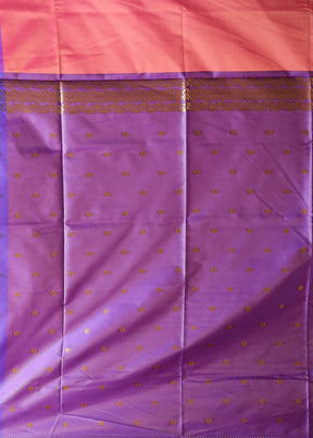 Purple Kanjivaram Silk Saree With Blouse Piece