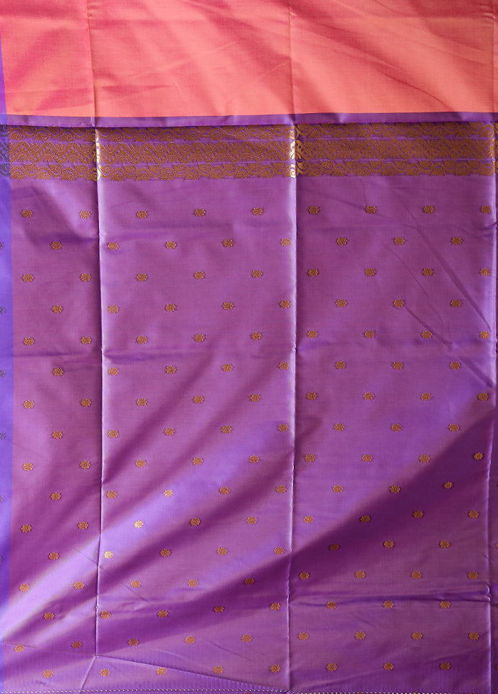 Purple Kanjivaram Silk Saree With Blouse Piece