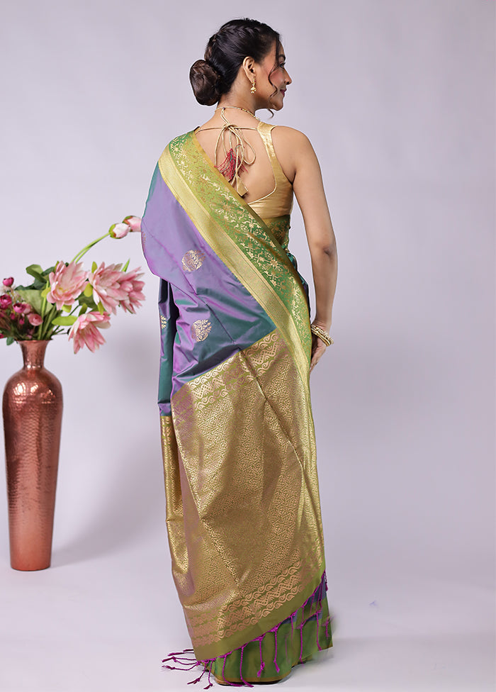 Green Kanjivaram Silk Saree With Blouse Piece