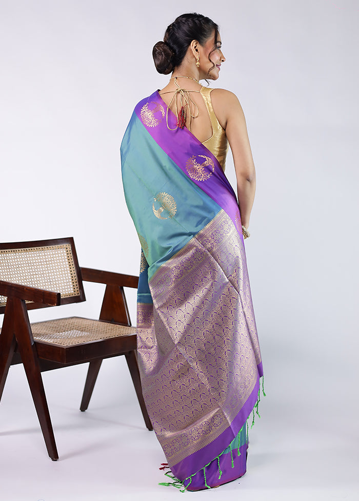Green Kanjivaram Silk Saree With Blouse Piece