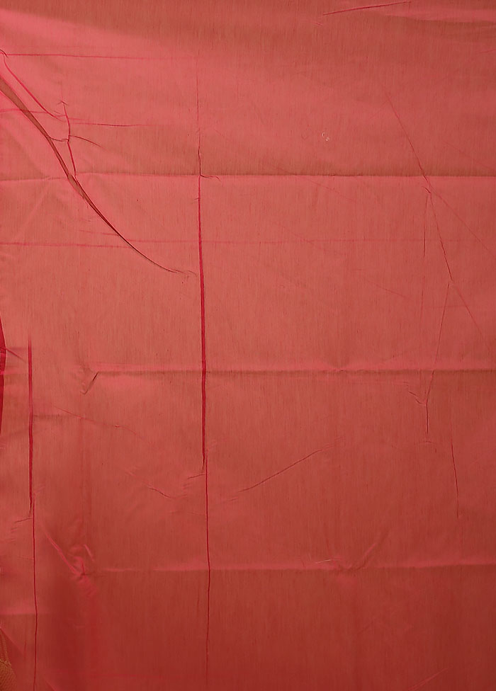 Pink Kora Silk Saree With Blouse Piece