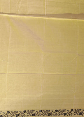 Cream Kora Silk Saree With Blouse Piece