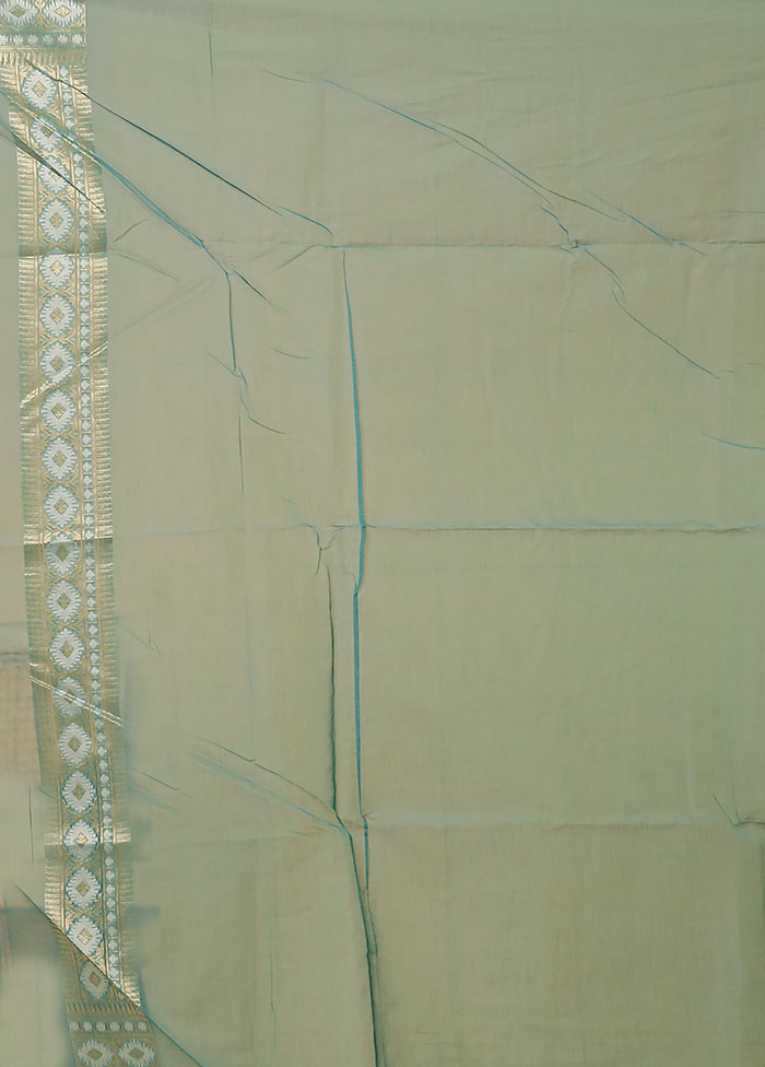 Green Kora Silk Saree With Blouse Piece