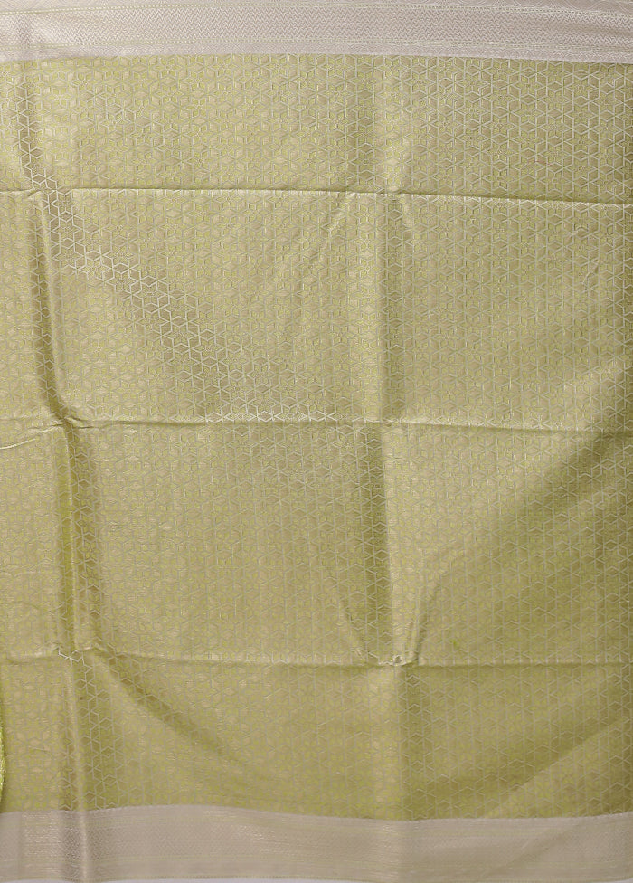White Kora Silk Saree With Blouse Piece