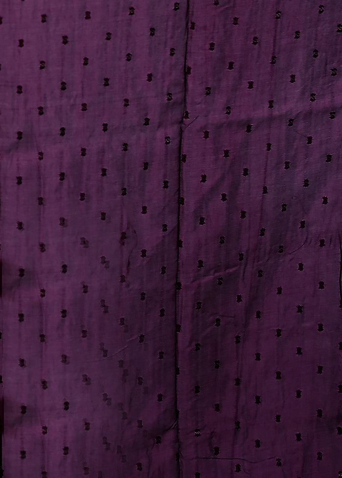 Purple Dupion Silk Saree With Blouse Piece