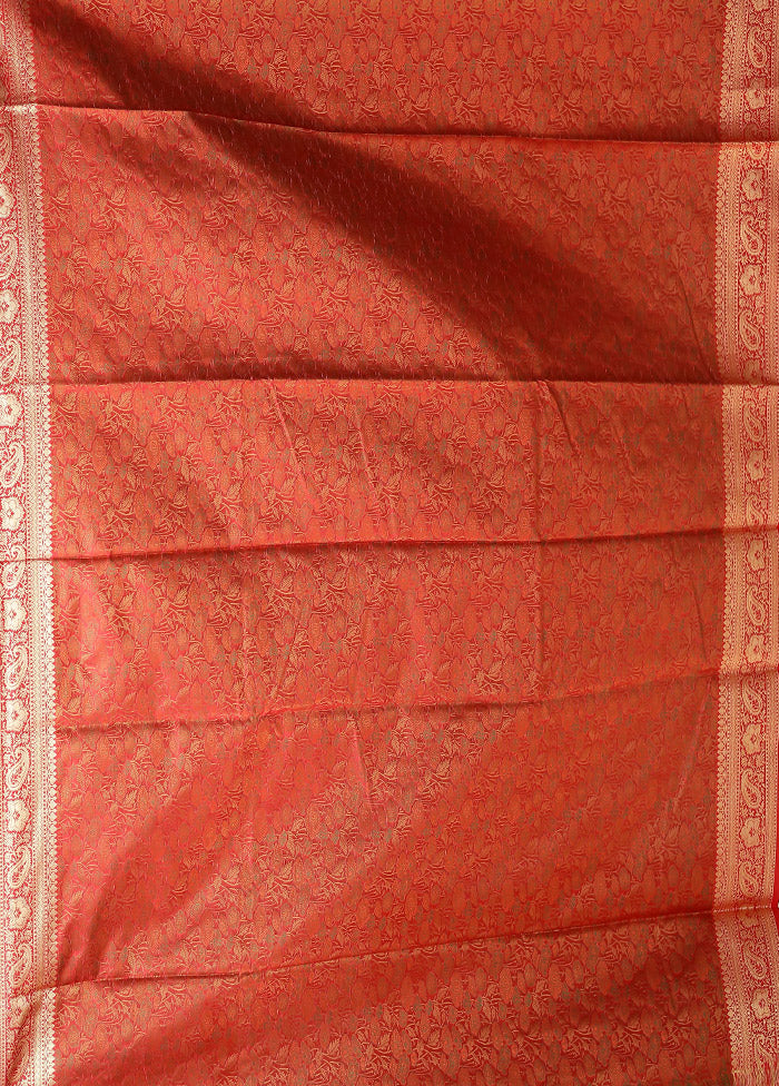 Cream Jamewar Silk Saree With Blouse Piece