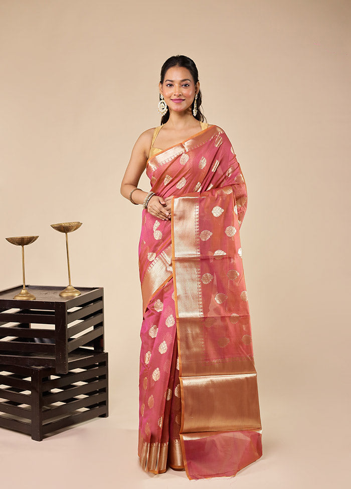 Red Kora Silk Saree With Blouse Piece