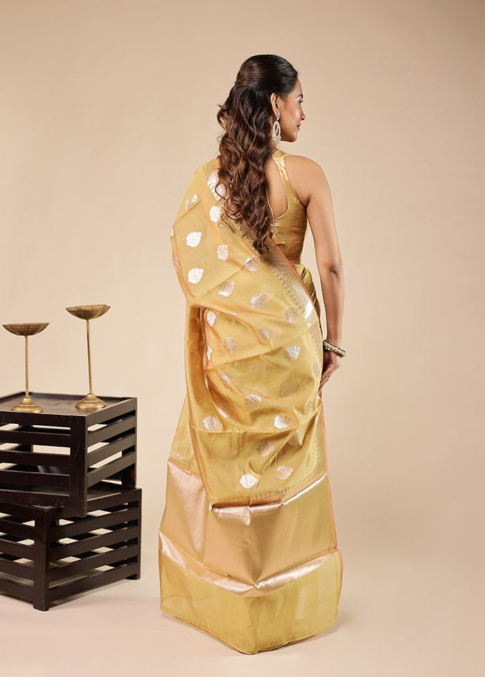 Green Kora Silk Saree With Blouse Piece