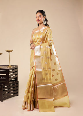 Green Kora Silk Saree With Blouse Piece