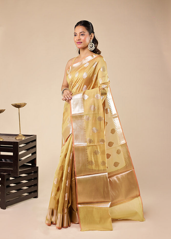 Green Kora Silk Saree With Blouse Piece