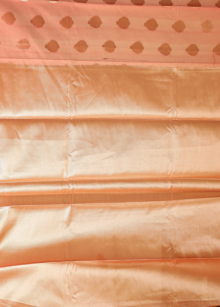 Pink Kora Silk Saree With Blouse Piece