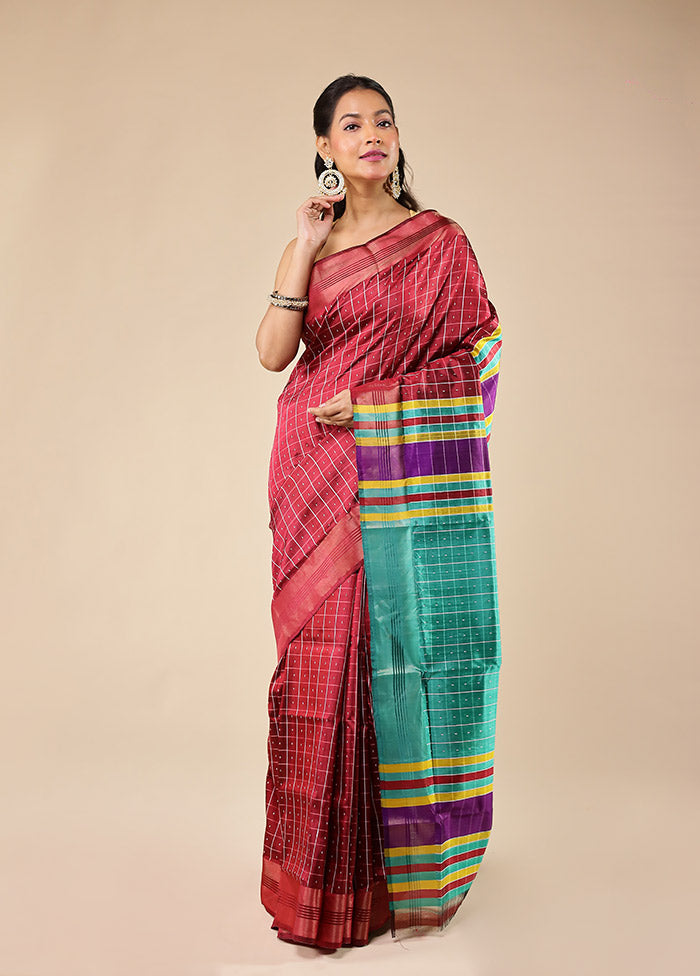 Multicolor Kalakethra Pure Silk Saree With Blouse Piece