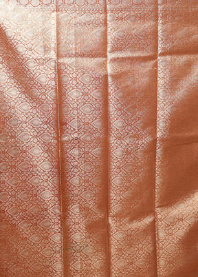 Rust Tissue Silk Saree With Blouse Piece