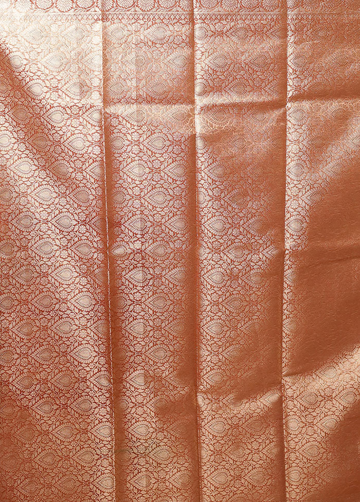 Rust Tissue Silk Saree With Blouse Piece