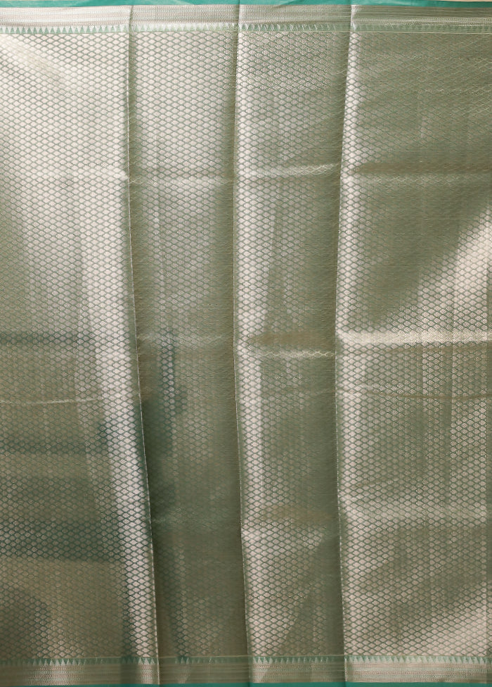 Green Tissue Silk Saree With Blouse Piece
