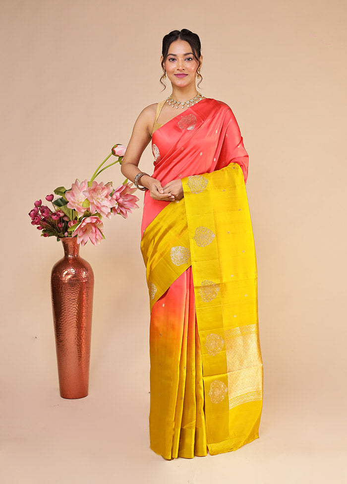 Red Handloom Dupion Pure Silk Saree With Blouse Piece
