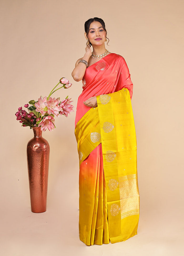 Red Handloom Dupion Pure Silk Saree With Blouse Piece