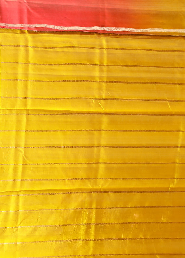 Red Handloom Dupion Pure Silk Saree With Blouse Piece