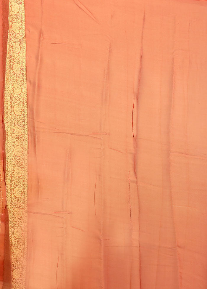 Red Handloom Pure Georgette Saree With Blouse Piece