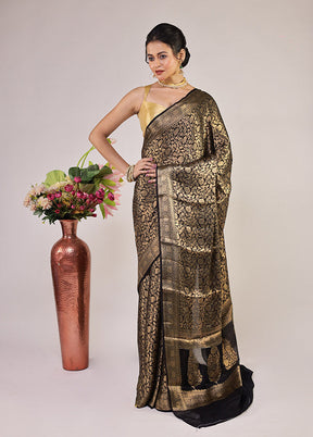 Golden Handloom Pure Georgette Saree With Blouse Piece