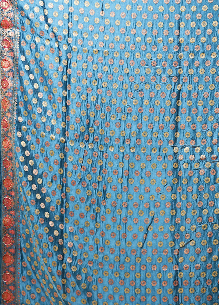 Multicolor Handloom Pure Georgette Saree With Blouse Piece