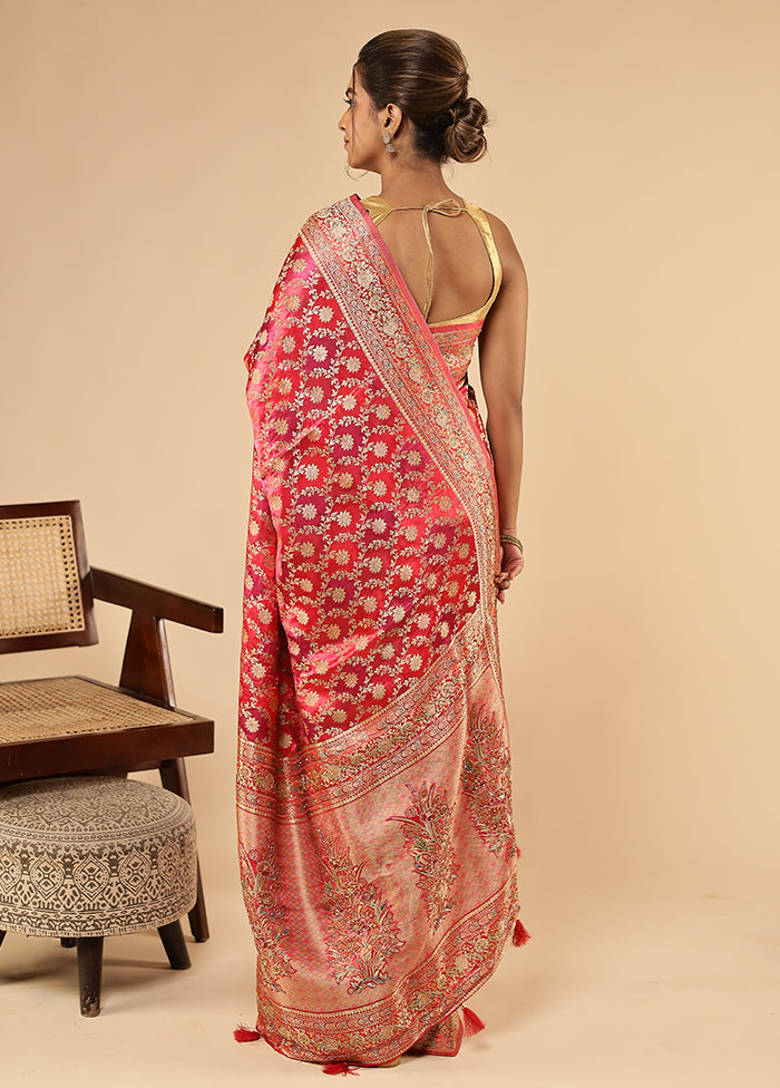 Multicolor Printed Pure Silk Saree With Blouse Piece