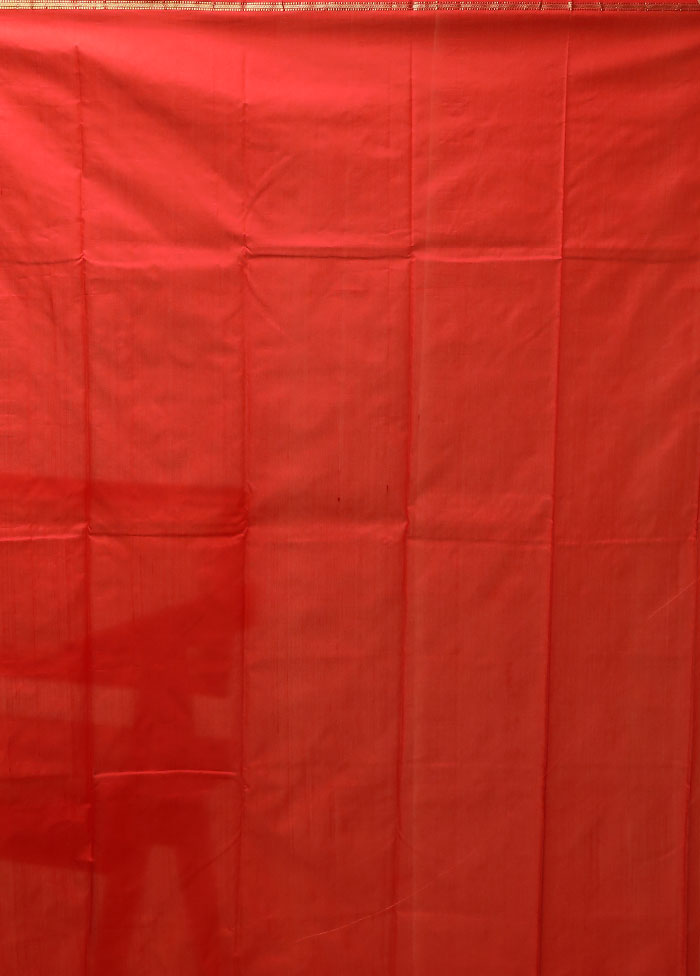 Red Kanjivaram Silk Saree With Blouse Piece