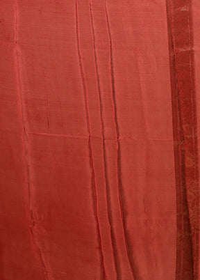 Maroon Dupion Silk Saree With Blouse Piece