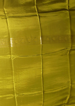 Green Dupion Silk Saree With Blouse Piece