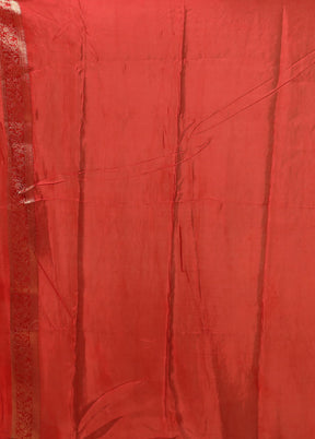 Red Dupion Silk Saree With Blouse Piece